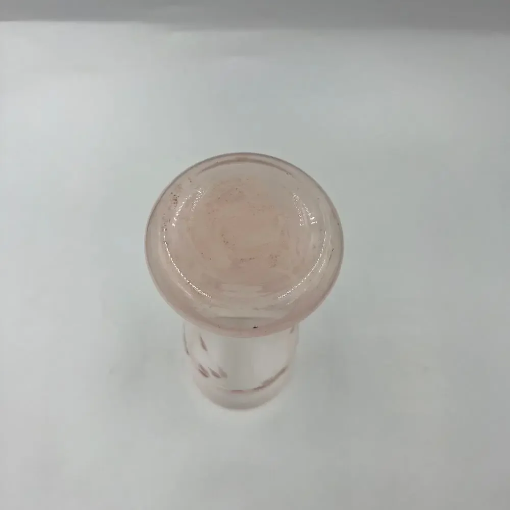 Vintage Pink Depression Glass Floral Etched Vase Thin Delicate Glass 9‎ Inch